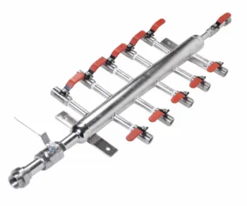 10 Way Air Header With Ball Valves
